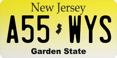 NJ license plate A55WYS