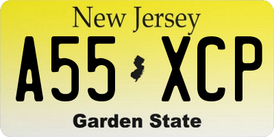 NJ license plate A55XCP