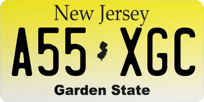NJ license plate A55XGC