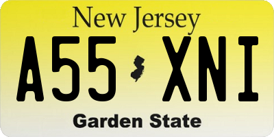 NJ license plate A55XNI