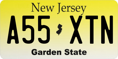 NJ license plate A55XTN