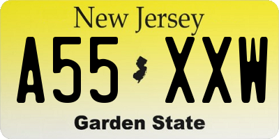 NJ license plate A55XXW