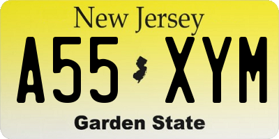 NJ license plate A55XYM