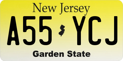 NJ license plate A55YCJ