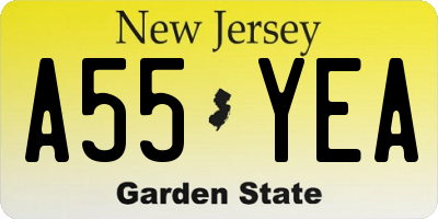 NJ license plate A55YEA