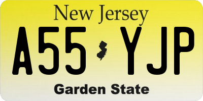 NJ license plate A55YJP