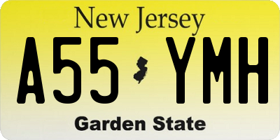 NJ license plate A55YMH