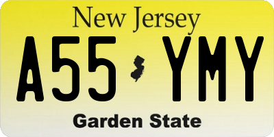 NJ license plate A55YMY