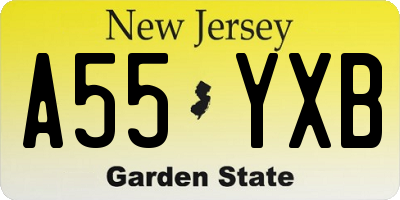NJ license plate A55YXB