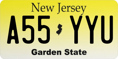 NJ license plate A55YYU