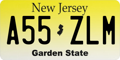 NJ license plate A55ZLM