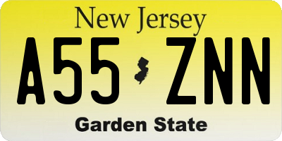 NJ license plate A55ZNN