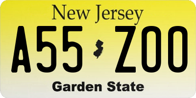NJ license plate A55ZOO