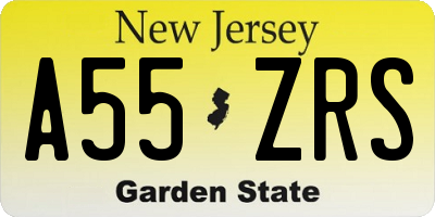 NJ license plate A55ZRS