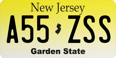 NJ license plate A55ZSS