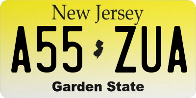NJ license plate A55ZUA