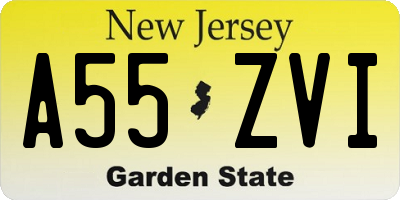NJ license plate A55ZVI