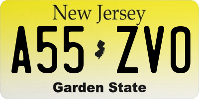 NJ license plate A55ZVO