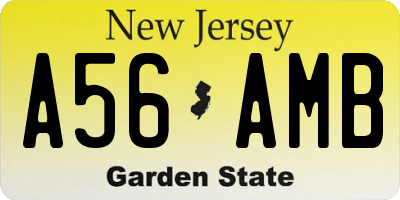 NJ license plate A56AMB