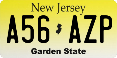 NJ license plate A56AZP