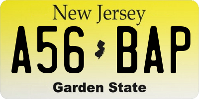 NJ license plate A56BAP