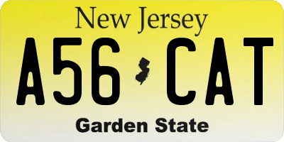 NJ license plate A56CAT