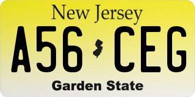 NJ license plate A56CEG