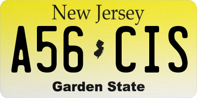 NJ license plate A56CIS
