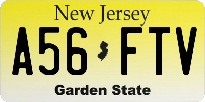 NJ license plate A56FTV