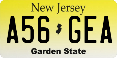 NJ license plate A56GEA