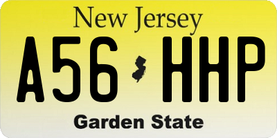 NJ license plate A56HHP