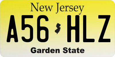 NJ license plate A56HLZ