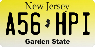 NJ license plate A56HPI