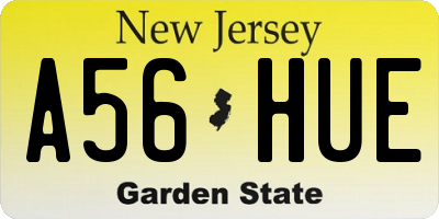 NJ license plate A56HUE