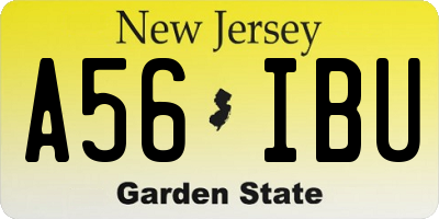 NJ license plate A56IBU