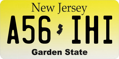 NJ license plate A56IHI