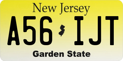 NJ license plate A56IJT