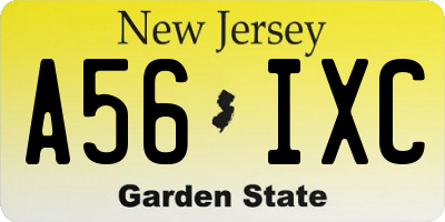 NJ license plate A56IXC