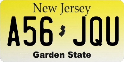 NJ license plate A56JQU