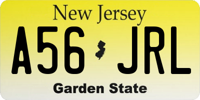 NJ license plate A56JRL