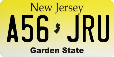 NJ license plate A56JRU