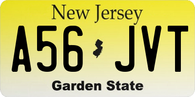 NJ license plate A56JVT