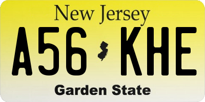 NJ license plate A56KHE
