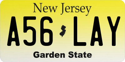 NJ license plate A56LAY