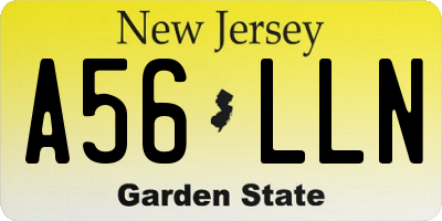 NJ license plate A56LLN