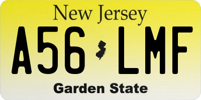 NJ license plate A56LMF