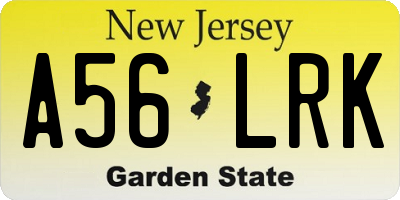 NJ license plate A56LRK