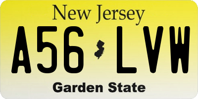 NJ license plate A56LVW
