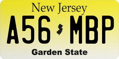NJ license plate A56MBP