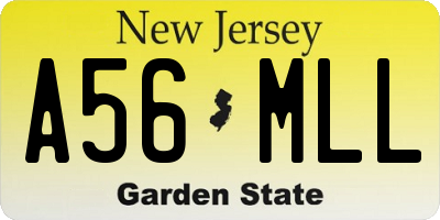 NJ license plate A56MLL